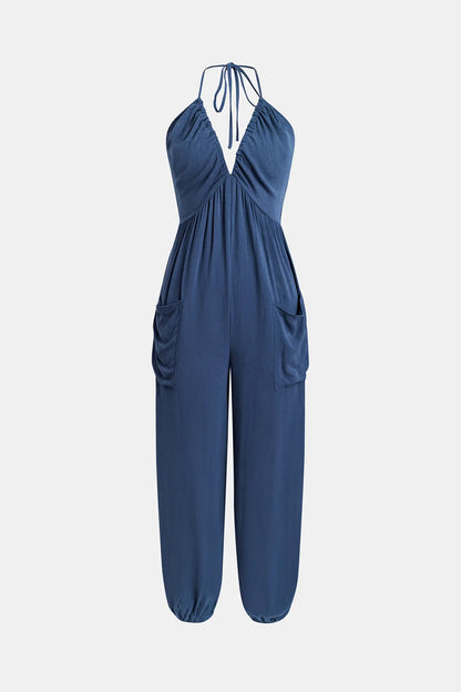 Luvani™ Plunge Halter Jumpsuit